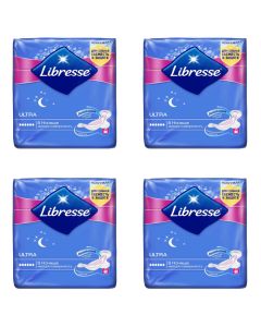 Buy Libresse ultra hygienic night pads, soft surface, 8 pcs x 4 packs. | Online Pharmacy | https://buy-pharm.com