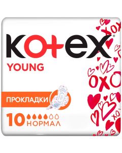 Buy Kotex Feminine hygiene pads with wings 'Young. Normal', 10 pcs | Online Pharmacy | https://buy-pharm.com