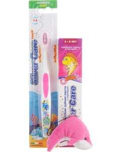 Buy Silver Care dental set for girls from 3 to 6 years old, banana mix | Online Pharmacy | https://buy-pharm.com