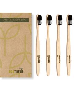 Buy EcoTrend Bamboo Toothbrush Medium Carbon Coated, 4pcs. | Online Pharmacy | https://buy-pharm.com