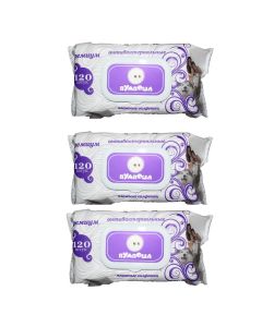 Buy Pumposha Antibacterial wet wipes with lid 120 pcs * 3 pcs | Online Pharmacy | https://buy-pharm.com