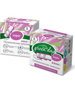 Buy Green Day Tampons Super, 8 pcs | Online Pharmacy | https://buy-pharm.com