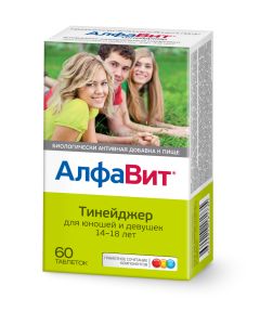 Buy AlfaVit 'Teenager' vitamin and mineral complex for adolescents 14-18 years old, 60 tablets | Online Pharmacy | https://buy-pharm.com