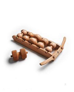Buy logbook Wooden 5-roller 'BackWooD' massager for shoulders, lower back, sciatic nerve, abdomen + Roller to improve blood circulation | Online Pharmacy | https://buy-pharm.com