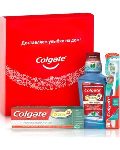 Buy Set Colgate Total Toothpaste Professional Cleaning Gel, 75 ml + Toothbrush 360 Superpurity + Total Pro Oral Rinse Protection Strong Mint, 250 ml | Online Pharmacy | https://buy-pharm.com