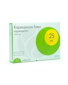 Carvedilol - Teva tablets 25mg, No. 30 | Buy Online