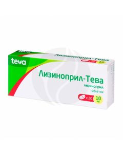Lisinopril tablets 10mg, No. 20 Teva | Buy Online