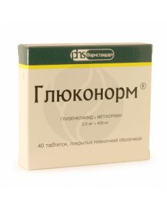 Gluconorm tablets 400 + 2.5mg, No. 40 | Buy Online