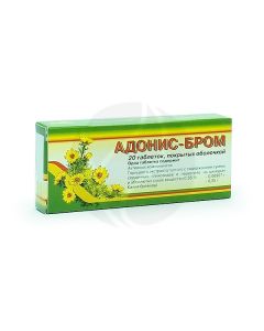 Adonis-bromine tablets p / o 69.07 + 250mg, No. 20 | Buy Online