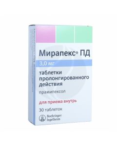 Mirapex PD prolonged-release tablets 3mg, No. 30 | Buy Online