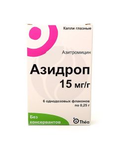 Azidrop eye drops 15mg / g, 0.25 No. 6 | Buy Online