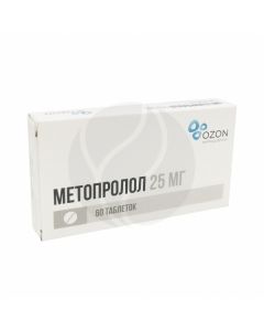 Metoprolol tablets 25mg, No. 60 | Buy Online