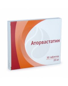 Atorvastatin tablets p / o 20mg, No. 30 | Buy Online