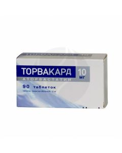 Torvacard tablets p / o 10mg, No. 90 | Buy Online