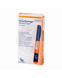 NovoRapid FlexPen solution for d / p / c and intravenous injection. 100U / ml, 3ml No. 5 syringe-pen | Buy Online