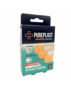Pureplast Sensi bactericidal plaster non-woven base, 16 pc | Buy Online
