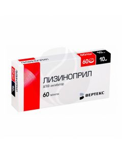 Lisinopril tablets 10mg, No. 60 Vertex | Buy Online