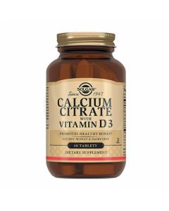 Solgar Calcium citrate with vitamin D3 dietary supplement tablets, No. 60 | Buy Online