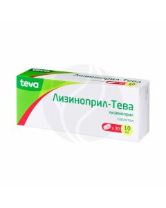 Lisinopril Teva tablets 10mg, No. 30 | Buy Online