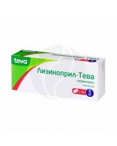 Lisinopril - Teva tablets 5mg, No. 30 | Buy Online