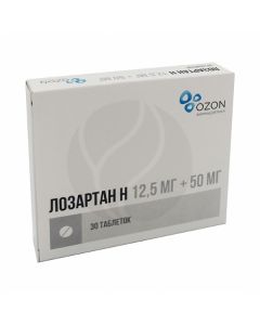 Losartan N tablets p / o 50 + 12.5mg, No. 30 | Buy Online