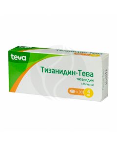 Tizanidine-Teva tablets 4mg, No. 30 | Buy Online