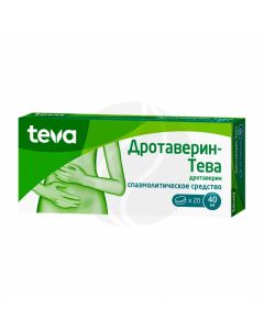 Drotaverin-Teva tablets 40mg, No. 20 | Buy Online