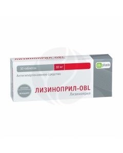 Lisinopril-OBL tablets 10mg, No. 30 | Buy Online