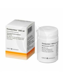 Konvulex tablets, p / o, prolonged action 500mg, No. 50 | Buy Online