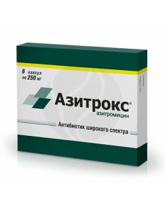 Azitrox capsules 250mg, No. 6 | Buy Online