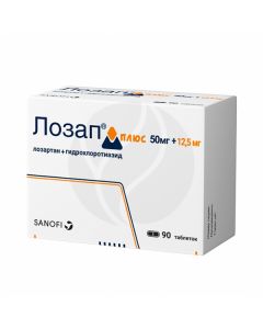 Lozap Plus tablets p / o 50mg + 12.5 mg, No. 90 | Buy Online