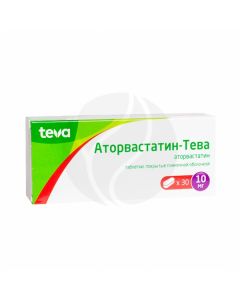 Atorvastatin tablets p / o 10mg, No. 30 Teva | Buy Online