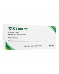 Buy cheap Tafluprost, Timolol | Taptic eye drops 0.0015% + 0.5% 0.3 ml 30 ml online www.buy-pharm.com
