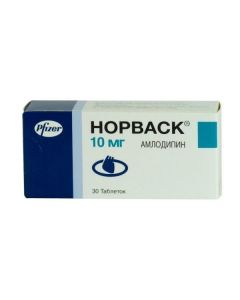 Buy cheap amlodipine | Norvask tablets 10 mg, 30 pcs. online www.buy-pharm.com