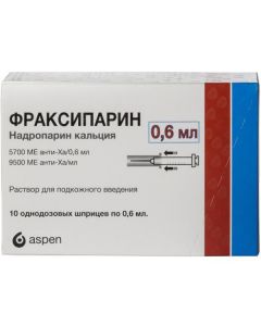 Buy cheap NADROPARINUM calcium | Fraxiparin solution d / subcutaneous injection 9,500 anti-XA IU / ml / 5700 IU Anti-Xa / 0.6 ml 0.6 ml syringes 10 pcs. online www.buy-pharm.com