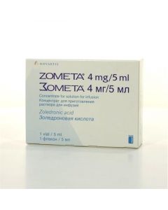 Buy cheap Zolendronovaya acid | Zometa conc. for preparation. solution for infusions 4 mg / 5 ml bottle 1 pc. pack online www.buy-pharm.com