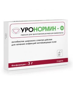 Buy cheap fosfomycin | Uronormin-F powder for preparations. r-ra for oral administration 3 g sachets 8 g 2 pcs. online www.buy-pharm.com