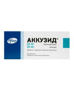 Buy cheap Hydrohlorotyazyd, Hynapryl | Akkuzid tablets are covered. 25 mg + 20 mg 30 pcs. online www.buy-pharm.com