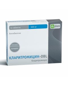 Buy cheap clarithromycin | Clarithromycin-OBL tablets coated. 500 mg 14 pcs. online www.buy-pharm.com