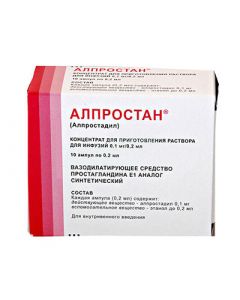 Buy cheap alprostadil | Alprostan concentrate d / pr solution for infusion 0.1 mg / 0.2 ml ampoules 10 pcs. online www.buy-pharm.com