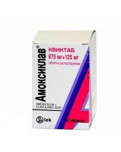 Buy cheap Amoxicillin, clavulanic acid | Amoxiclav Quicktab dispersible tablets 875 mg + 125 mg 14 pcs. online www.buy-pharm.com