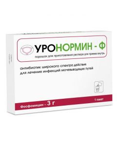 Buy cheap fosfomycin | Uronormin-F powder for preparations. r-ra for oral administration 3 g sachets 8 g 1 pc. online www.buy-pharm.com