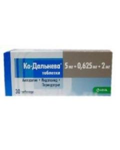 Buy cheap amlodipine, indapamide, Perindopril | Ko-Dalnev tablets 5 + 0.625 + 2 mg 30 pcs. pack online www.buy-pharm.com