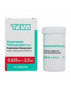 Buy cheap Indapamide, Perindopril | Indapamide / Perindopril-Teva tablets coated. 0.625 mg + 2.5 mg 30 pcs. online www.buy-pharm.com