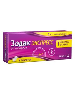 Buy cheap Levocetirizine | Zodak express tablets coated.pl.ob. 5 mg 7 pcs. online www.buy-pharm.com