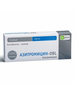 Buy cheap Azithromycin | Azithromycin-OBL capsules 250 mg 6 pcs. online www.buy-pharm.com