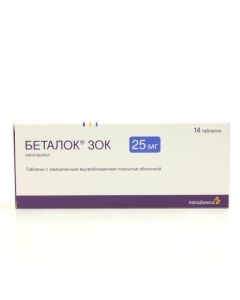 Buy cheap Metoprolol | Betalok Zok tablets coated with delayed exp. 25 mg 14 pcs. online www.buy-pharm.com