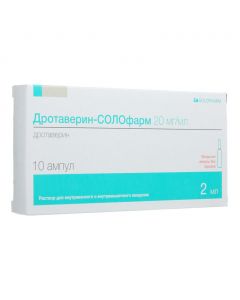 Buy cheap Drotaverine | Drotaverin-SOLOpharm solution for intravenous and intramuscular administration of 20 mg / ml 2 ml 10 pcs. online www.buy-pharm.com