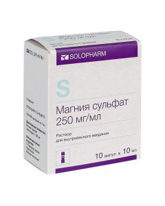 Buy cheap Magnesium sulphate | Magnesium sulfate-SOLOpharm Politvist rr for intravenous injection. 250 mg / ml 10 ml ampoules 10 pcs. online www.buy-pharm.com
