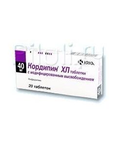 Buy cheap Nifedipine | Cordipine XL tablets ultra retard 40 mg, 20 pcs. online www.buy-pharm.com
